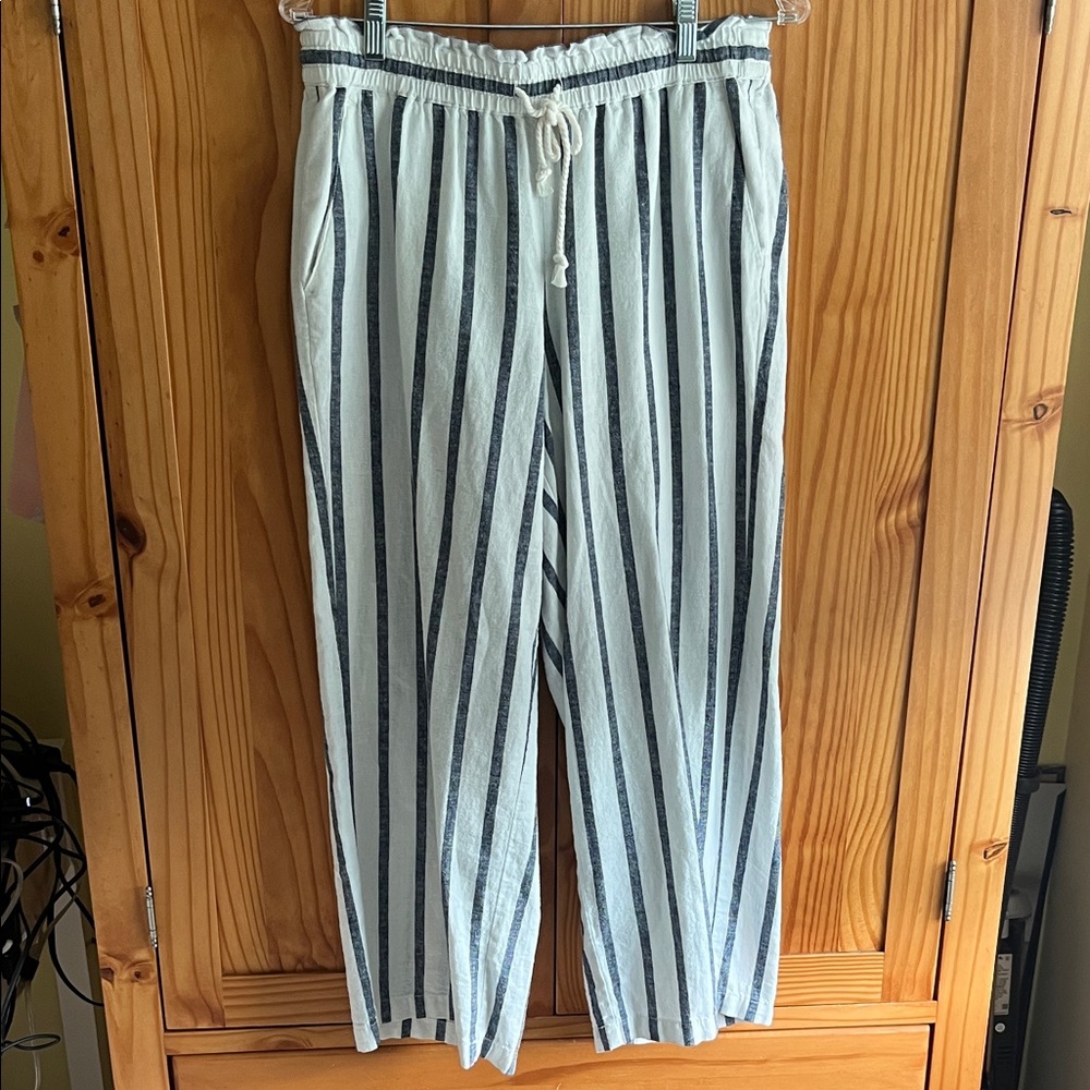 J Crew Linen Striped Casual Pants